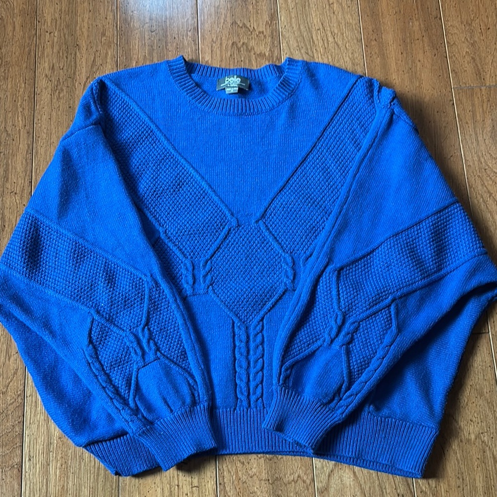 Blue Cable Knit Sweater